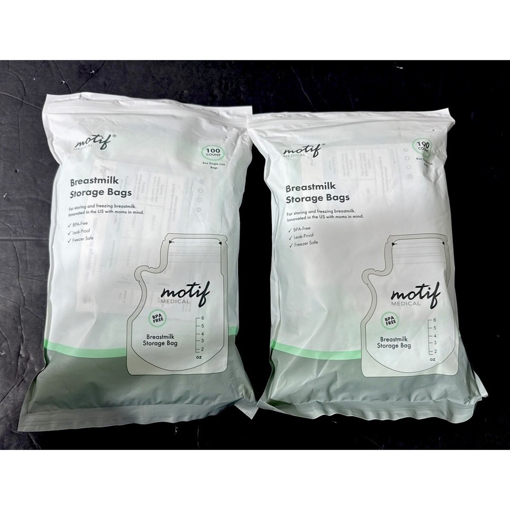 Lot Of 2 Motif Medical Breast Milk Storage Bags 8oz Single Use =‎ 200 Count NEW